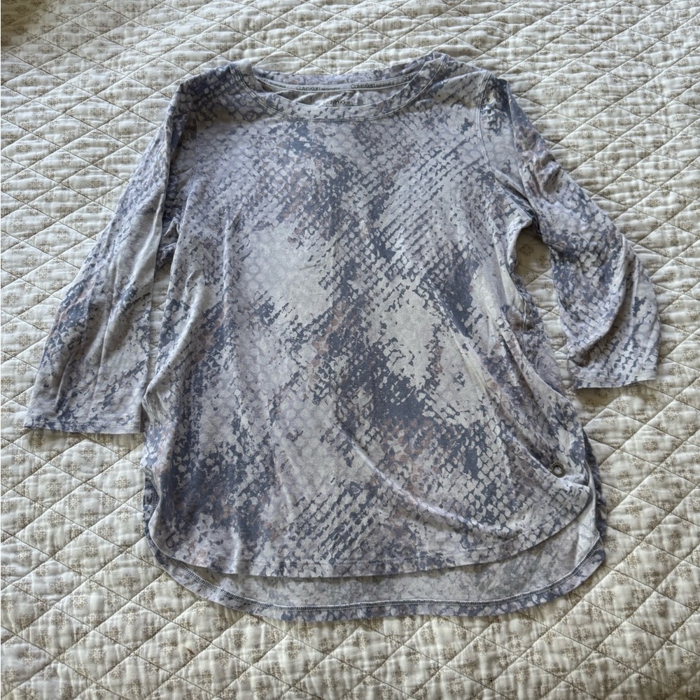 Calvin Klein Performance Gray Snake Print Blouse